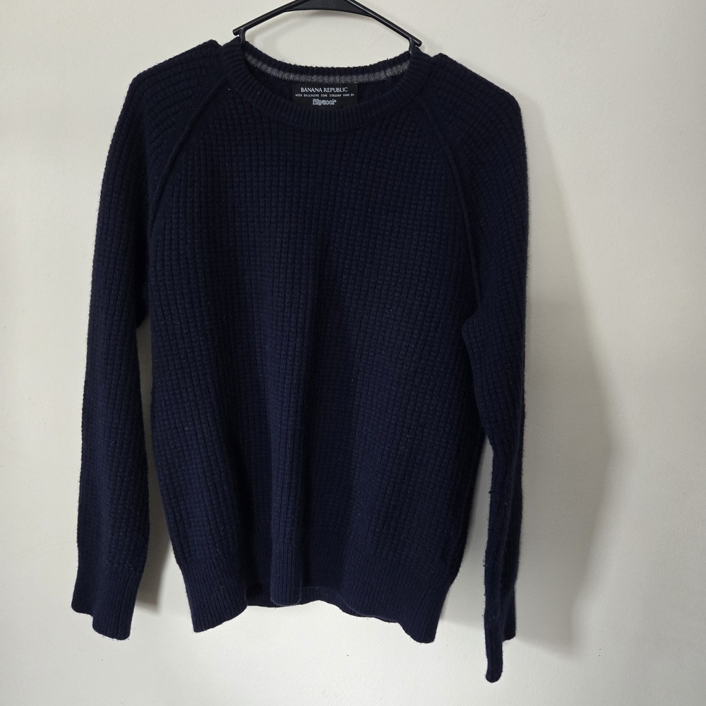 Banana Republic Filpucci Italian Wool Navy Blue Minimalist Classic Size Medium